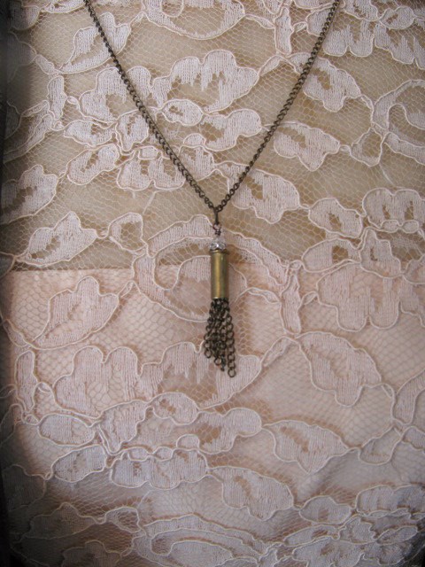 Bullet and Bling pendant necklace from Bluebird Jewelry